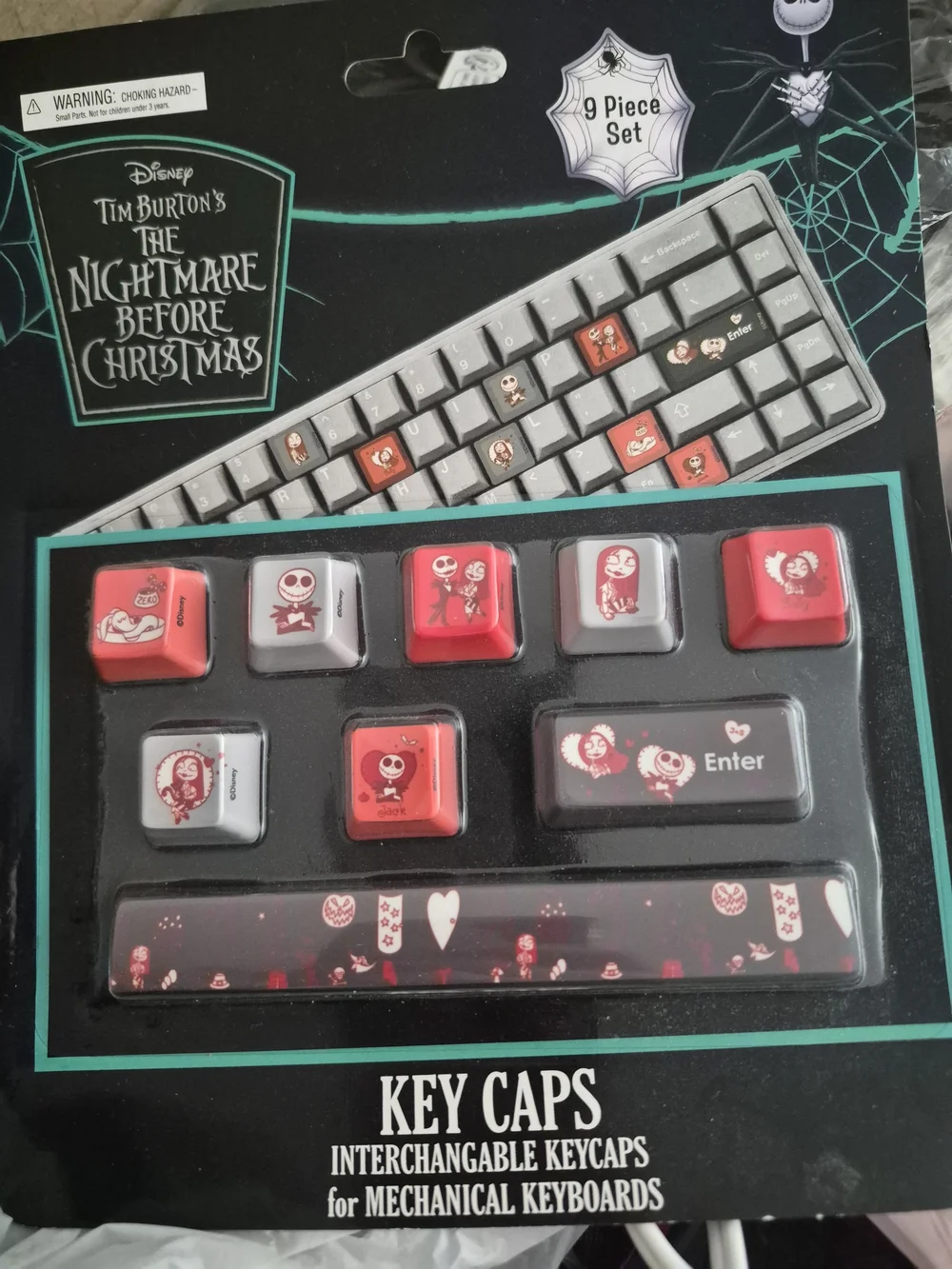Disney The Nightmare Before Christmas Red & Gray Character Keycap Set